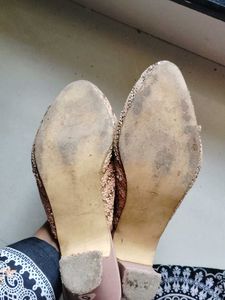 Sparkly Rose Gold Mules - Size 5.5