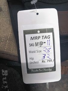 M@11 Size-28 Black Cargo Pants