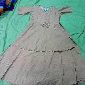 Peach Dress with Pearl Detail