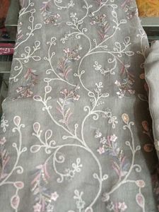 Elegant Embroidered Grey Salwar Kameez
