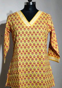 Red Floral Print Kurti Tunic