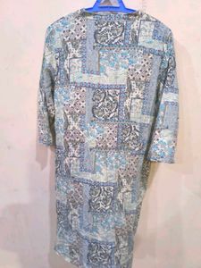 Blue patchwork Kurta with golden detailing