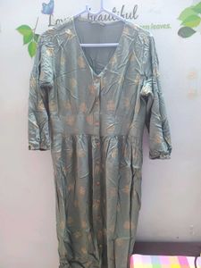 Sage Green Button-Down Midi Dress