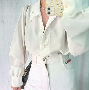 Embroidered Oversized White Shirt, unused