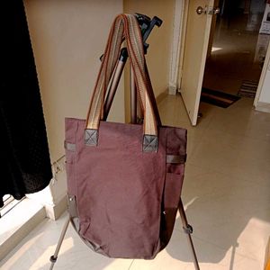Brown Graphic Tote Bag