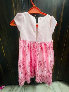 Beautiful Embroidered Pink Party Wear Frock
