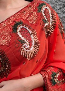Elegant Orange Saree