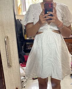 White Cutout Mini Dress