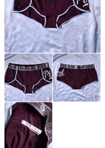 Pink Maroon Briefs bra