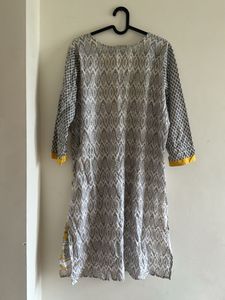 Elegant Grey Printed Kurta
