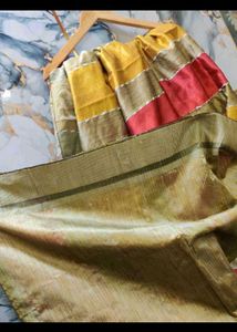 brand new saree handloom + uncut blouse piece