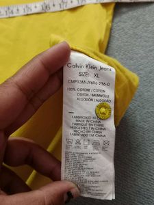 CALVIN KLEIN Men&#39;s Yellow Tshirt
