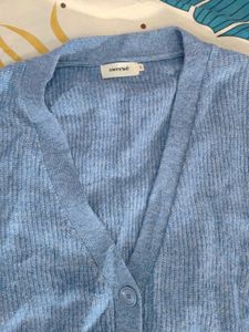 Light Blue Knit Cardigan for plus size
