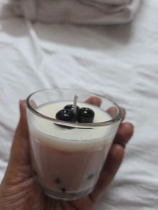 Strawberry Milk Boba Tea Candle(free Daizy Candle)