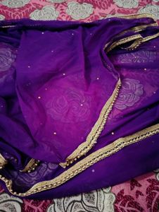 Dupatta with Golden Sparkles Moti Lace