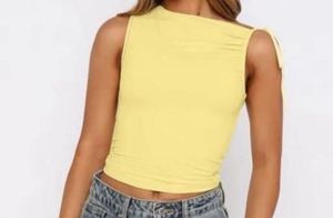 Chic Yellow One-Shoulder Top