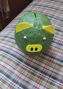 Very Cute Hand Made Piggy Bank ,fully Han