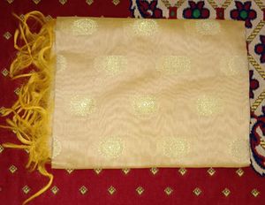 Golden Banarasi Dupatta with Intricate Zari Work