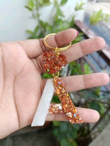 🌟 A-Z Letter Keyring (Glitter Theme)