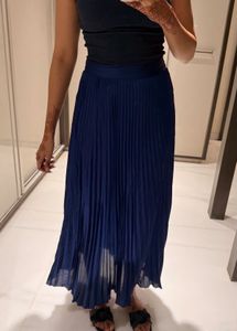 Blue Pleated Skirt