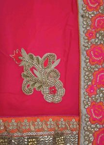 Elegant Red Embroidered Saree