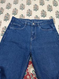 Blue Denim Straight Leg Jeans