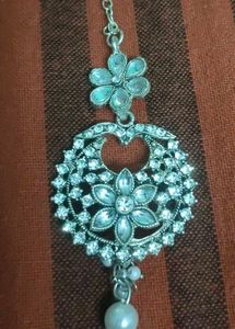 Sparkling Silver Choker with mang Tika