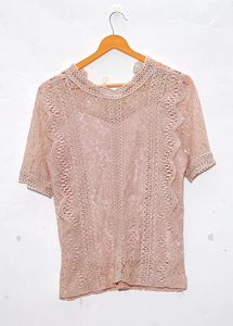 VANSA Lace Short Sleeves Top
