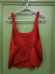 Red Knit Tank Top