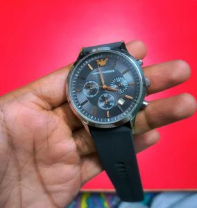 EMPORIO ARMANI Men Analog Gunmetal-Toned Chronogra