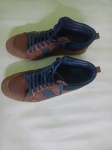 Brown &amp; Navy High-Top Sneakers