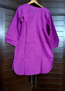 Women Cotton Purple Kurta Set