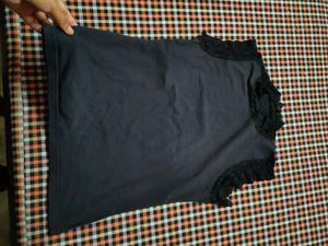 Lace Detailing Black Top