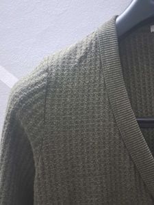 Olive Green Waffle Knit Dress