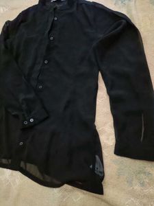 Sheer Black Long Sleeve Shirt