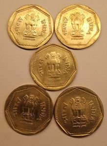 Rare 1987 To 1991 One Rupee Hyderabad Mint Set