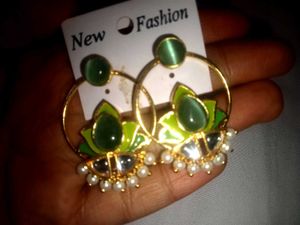 Elegant Green Stone Earrings