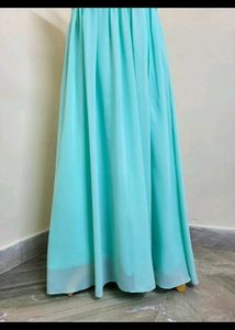 Aqua Lace Chiffon Dress