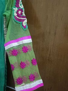 Green Embroidered Kurta