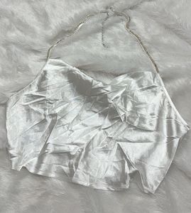 White Satin Party Wear Pinterest Halter Fall Neck