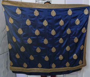 Elegant Blue Embroidered Silk Saree