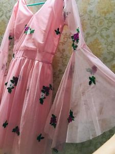 Pinkish Flared Knee Dress ,