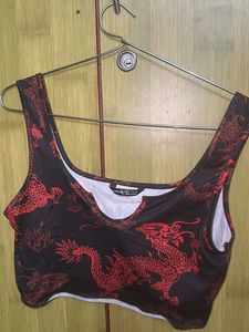 Hot Black Crop Tee