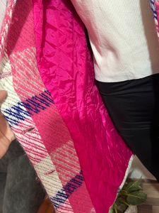 Vintage Pink Plaid Wool Coat