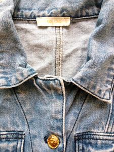 QIE GAO Women&#39;s Vintage Blue Denim Jacket