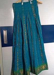 Blue &amp; Gold Lehanga Blouse Set