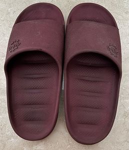 Burgundy Slide Sandals