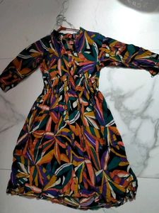 Colorful Abstract Print Midi Dress
