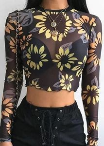 Sunflower Black Mesh Top