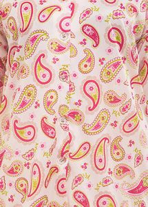 Pink Paisley Print Satin Lounge Set